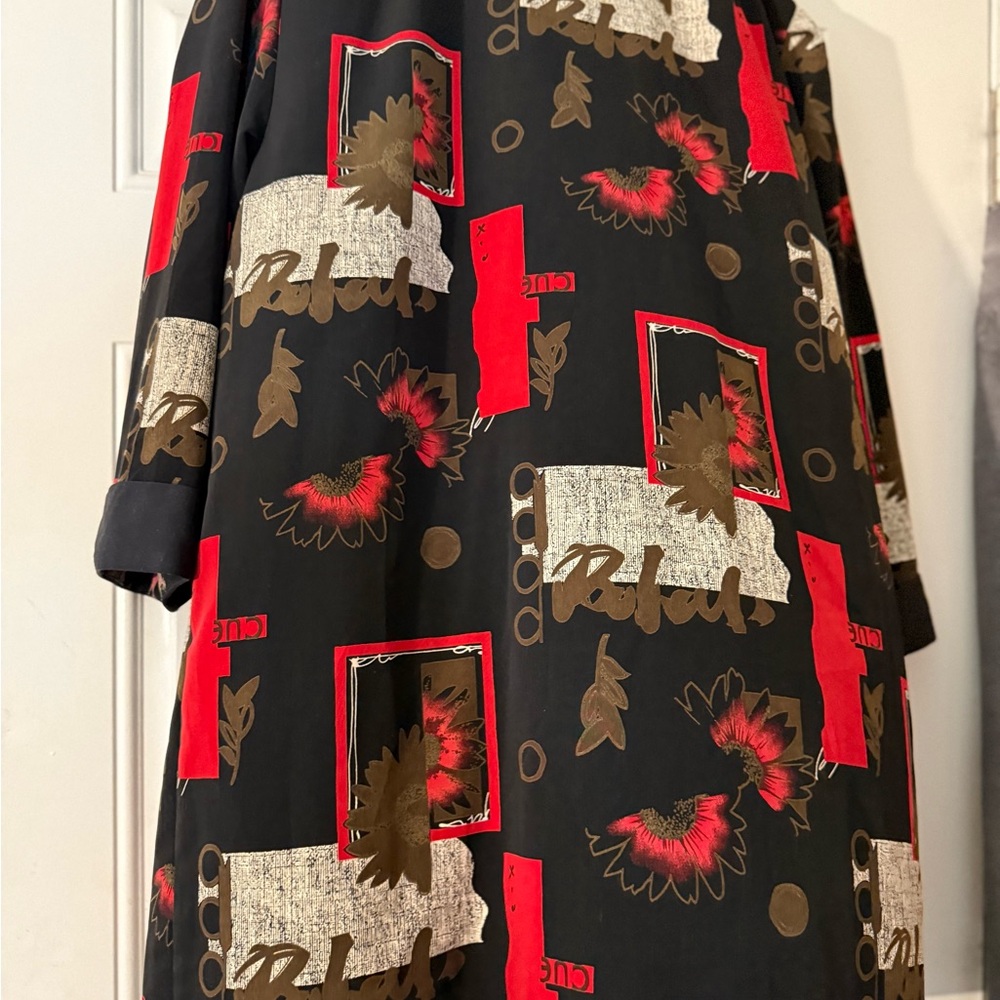 Chic Black And Red Patterned Blazer - image 5